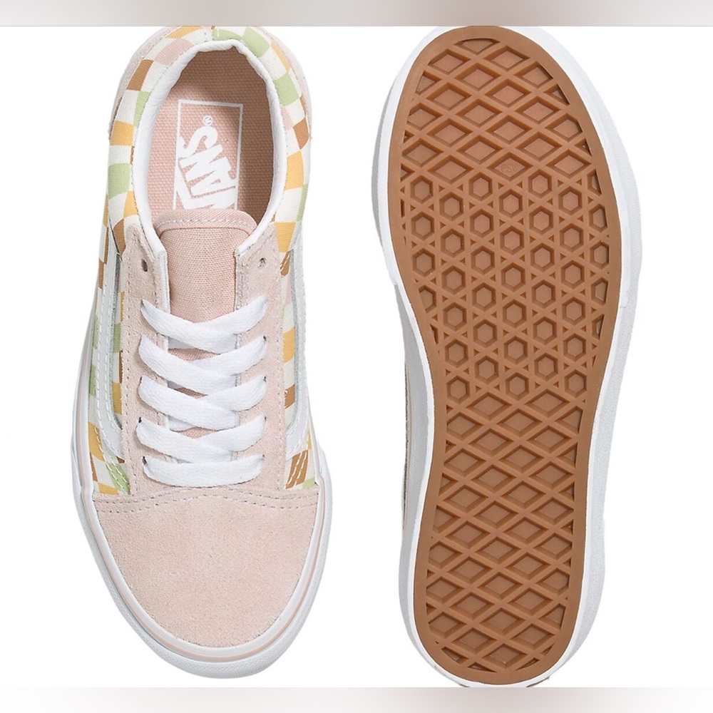 NIB [Vans] Old Skool Shoe Sneaker Tennis Shoes in Multi/True White Kids Sz 12.0 - Picture 3 of 16